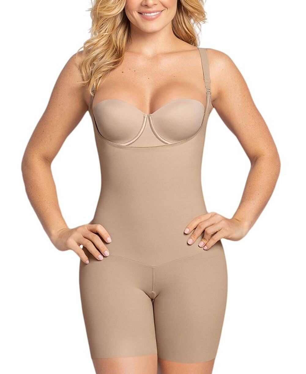 Leonisa Women's Undetectable Edge Boyshort Shaper with Booty Lifter Tan Size L
